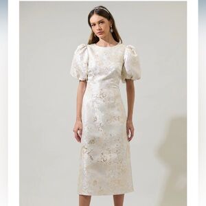 Lola Jacquard Cut Out Midi Dress